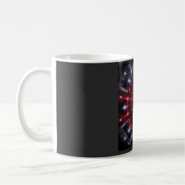 Taza De Café Amazing Red/Black Checkered Mandelbrot Starbursts