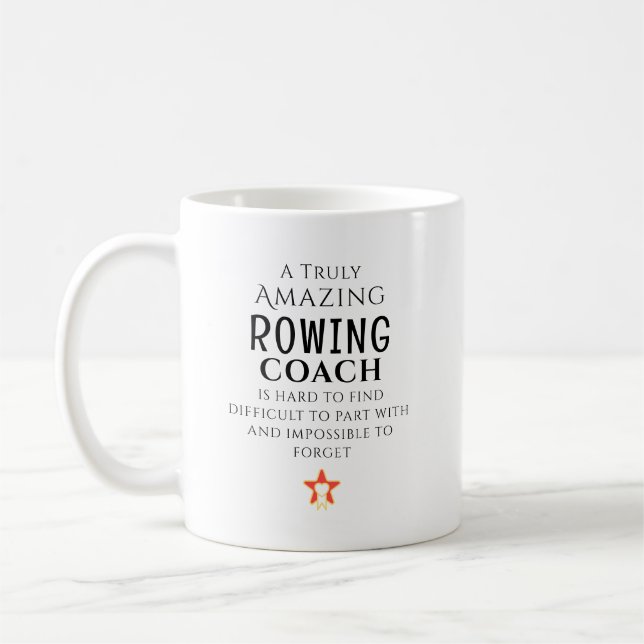 Taza De Café Amazing Rowing Coach Hard To Find Personalized  (Izquierda)