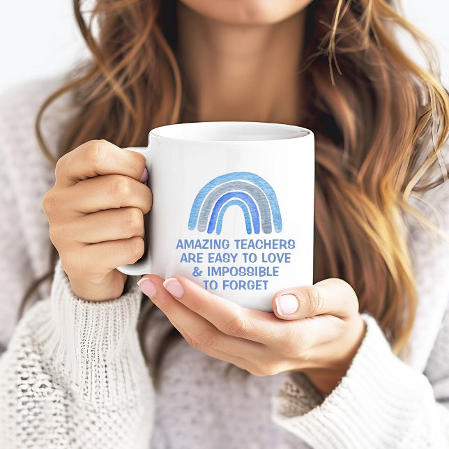 Taza De Café Amazing Teachers are Easy to Love Blue Rainbow (Subido por el creador)
