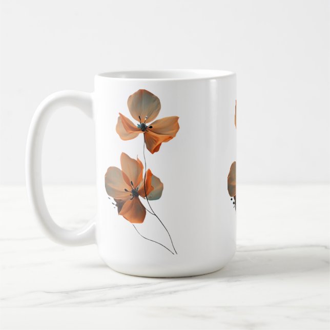 Taza De Café Amber Whisper Petals in the Dark Quiet Bloom Ember (Izquierda)
