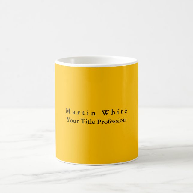 Taza De Café Amber Yellow Plain Elegant Profesional (Centro)