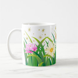 Taza De Café ambiente encantador-jardín-florido
