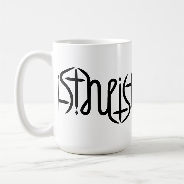 Taza De Café Ambigram ateo - original (Izquierda)