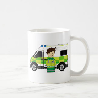 Taza De Café Ambulancia linda del dibujo animado y EMT