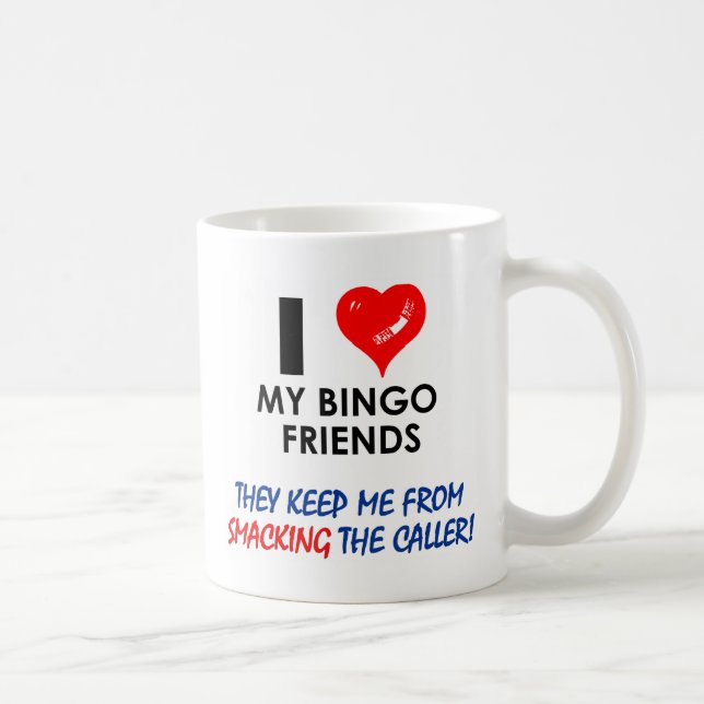 Taza De Café ¡Ame a mis amigos del bingo! (Derecha)