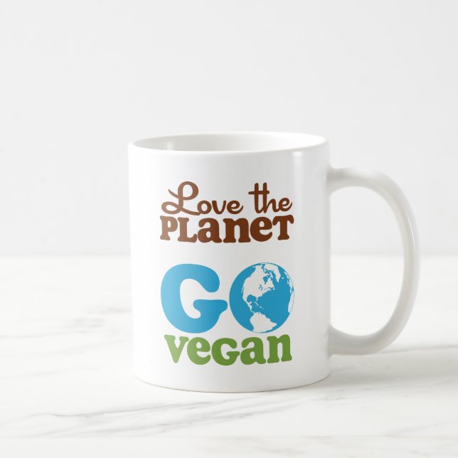 Taza De Café Ame el planeta van vegano (Derecha)