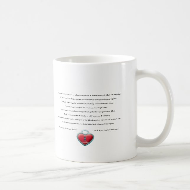 Taza de café - ame los rosas y el poema de (Derecha)