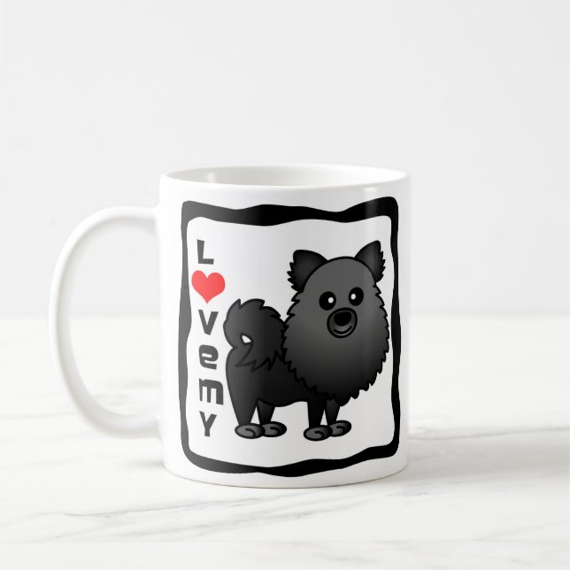 Taza De Café Ame mi Pomeranian - negro (Izquierda)