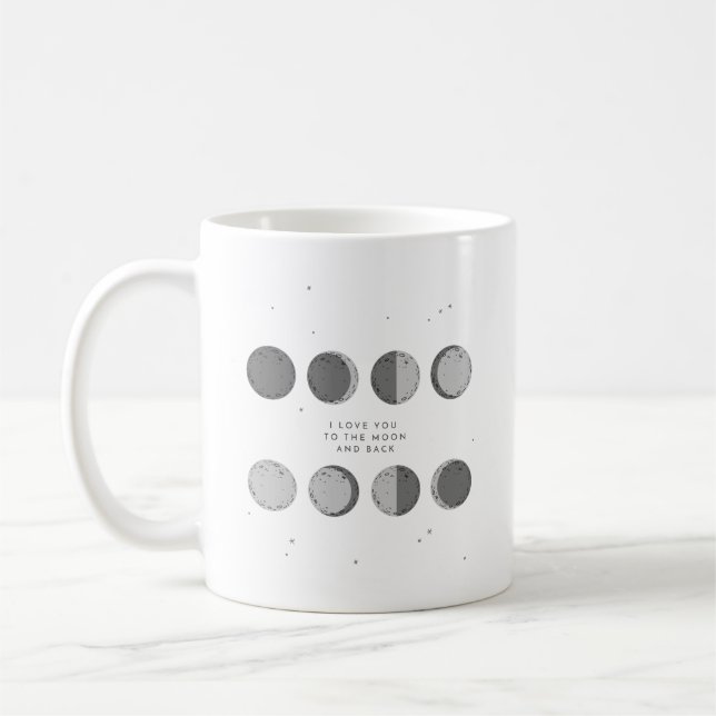 Taza De Café Ámele a las fases de la luna y de la parte (Izquierda)