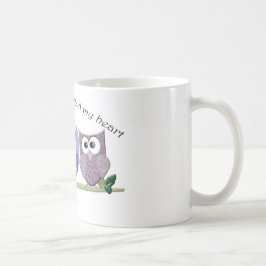Taza De Café Ámele con el búho mi corazón, regalos lindos del