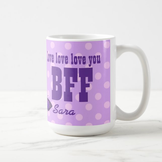 Taza De Café Ámele la mariposa púrpura V01J de BFF (Derecha)