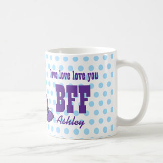 Taza De Café Ámele los lunares azules V05 de la mariposa