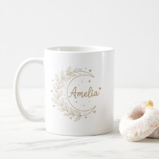 Taza De Café Amelia Personalised Name Mug - Elegant Celestial 