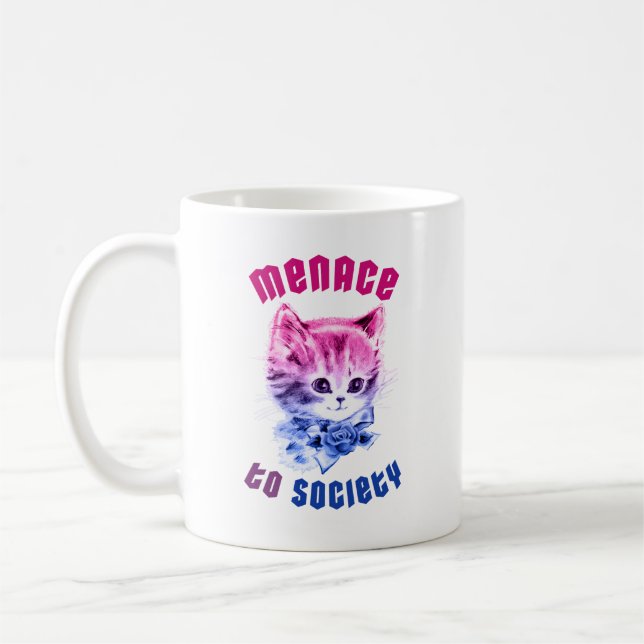 Taza De Café Amenaza Bisexual Kitty (Izquierda)
