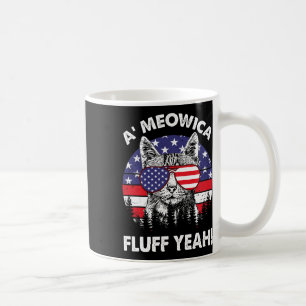 Taza De Café A'meowica Fluff Yeah Patriótico Estadounidense 4 D