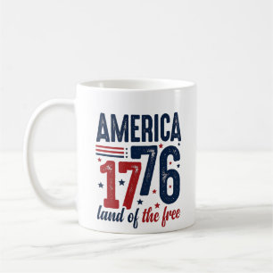 Taza De Café América 1776 Tierra de la Libertad Camiseta Patrió