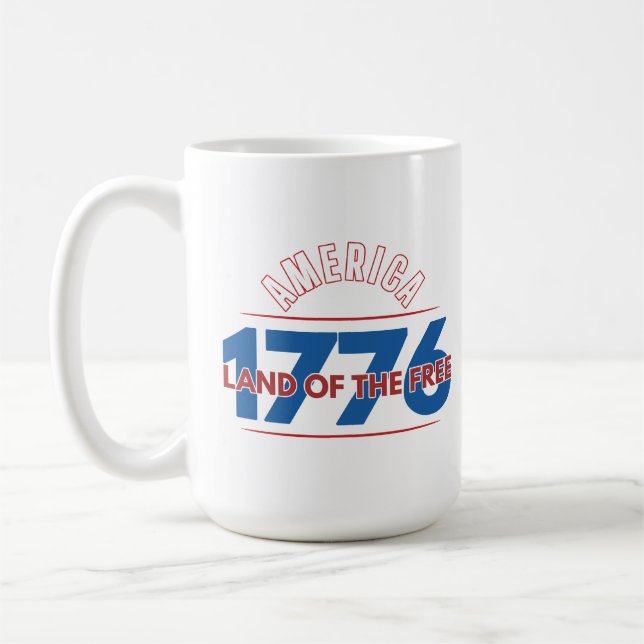 TAZA DE CAFÉ AMÉRICA 1776 TIERRA DE LIBRES   (Izquierda)