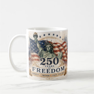 Taza De Café América 250 –250 Años de Libertad Día de la Indepe