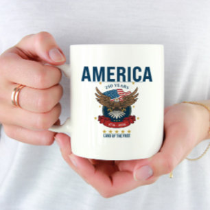 Taza De Café América 250 Años Patriótico Tierra de Libres