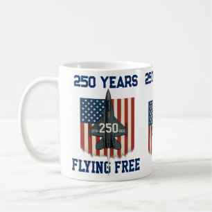 Taza De Café América 250 Años Volando Libre Jet - 1776-2026