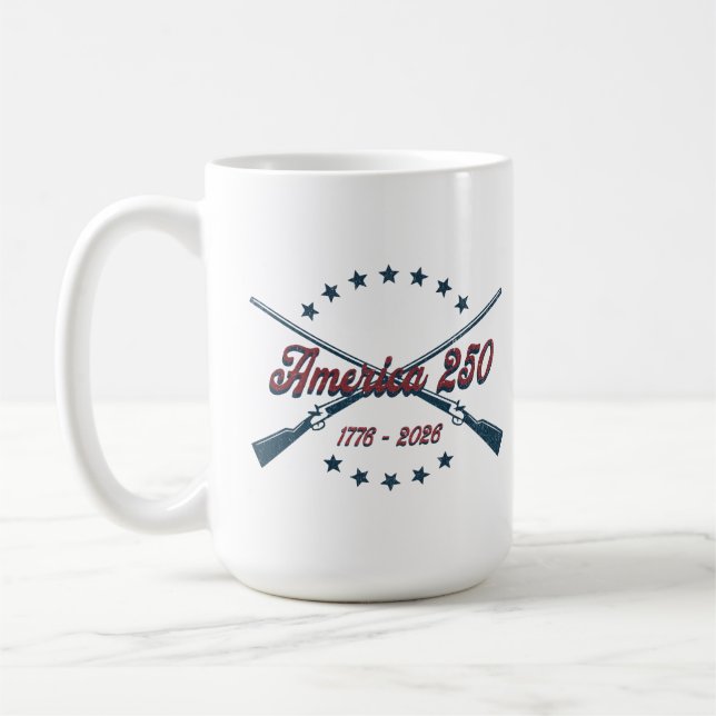 Taza De Café America 250 Crossed Rifles Patriotic 1776-2026 (Izquierda)