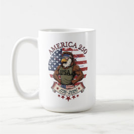 Taza De Café America 250 Fun Patriotic Eagle 4th of July Art