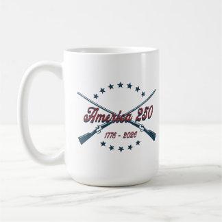 Taza De Café América 250 Rifles Cruzados Patriótico 1776-2026