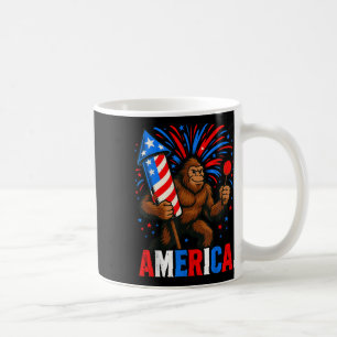 Taza De Café America Bigfoot Usa Firework Patriótico Sasquatch