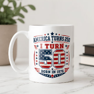 Taza De Café América Cumple 250 Yo Cumplo 50 Nacido en 1976 Pat