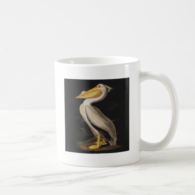 Taza De Café América del pájaro pelícano blanco audubon (Derecha)