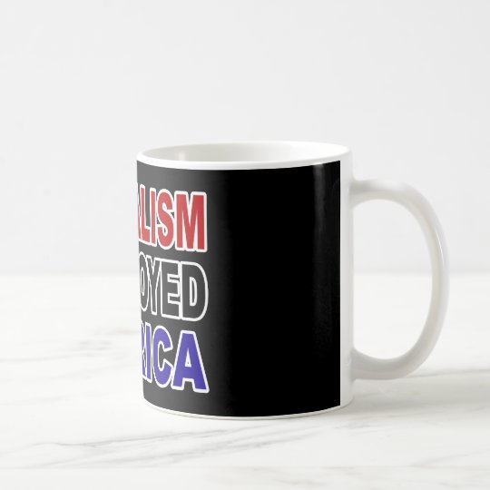 TAZA DE CAFÉ AMÉRICA DESTRUIDA LIBERALISMO