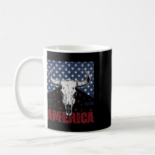 Taza De Café América Est 1776 Cráneo de Vaca Divertido 4 de Jul