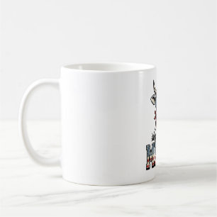 Taza De Café América Gráfico Patriótico Vaca Grabado Vintage_1