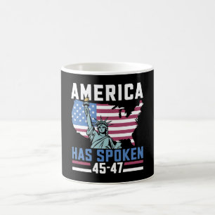 Taza De Café América Ha Hablado 45 47 Trump Presidente Vintage