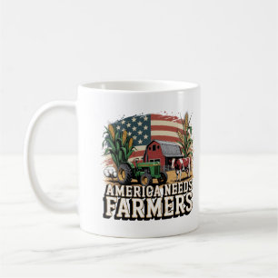 Taza De Café América Necesita Granjeros Vacas de Maíz del Medio