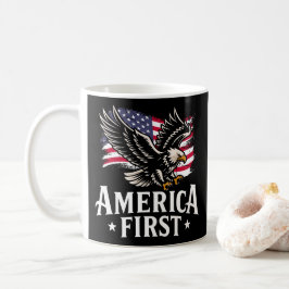 Taza De Café América Primero Águila calva patriótica 4 de julio