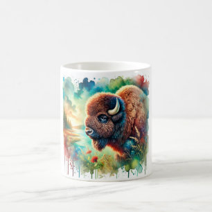 Taza De Café American Bison 130724AREF110 - Watercolor