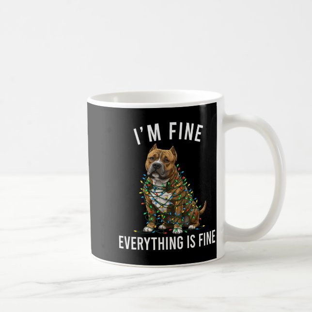 Taza De Café American Bully Christmas I'm Fine Everything Is Fi (Derecha)