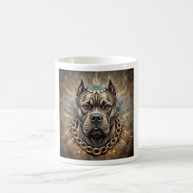 Taza De Café American Bully Pitbull with Gold Chain (Centro)