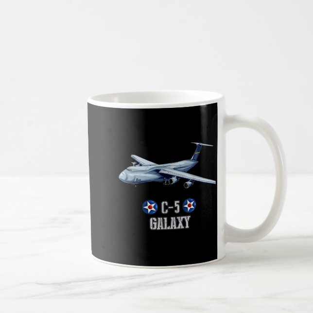 Taza De Café American C-5 Galaxy Military Transrt Aircraft  (Derecha)