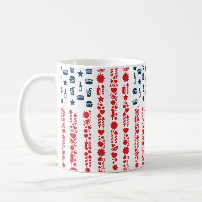 Taza De Café american flag 4th july picnic (Izquierda)