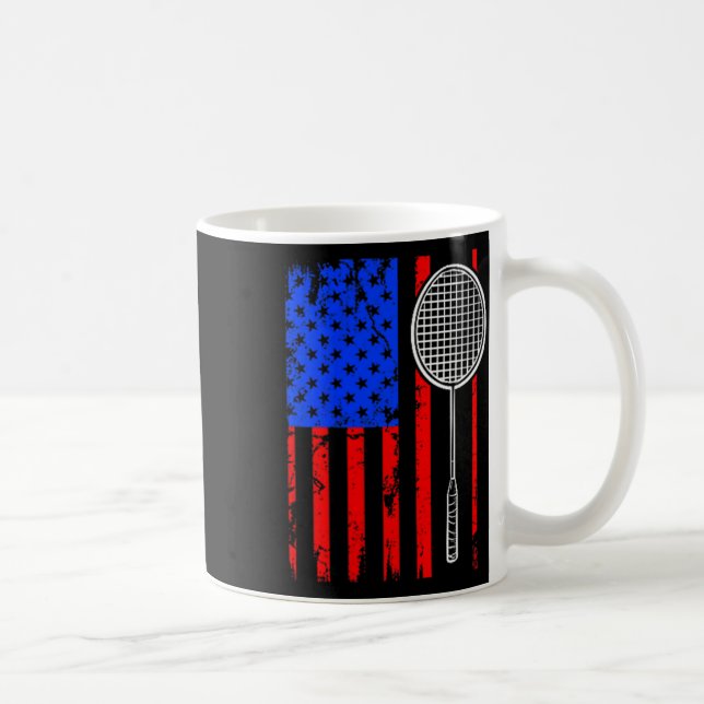 Taza De Café American Flag Badminton  (Derecha)