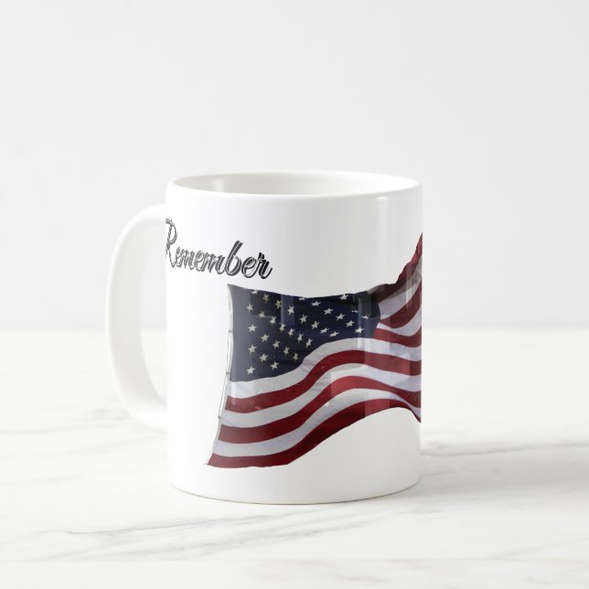 Taza De Café American Flag w/ Crosses - Remember (Anverso izquierdo)