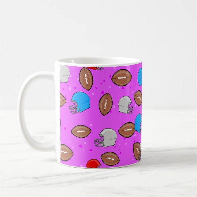 Taza De Café American Football - Helmet & Ball Seamless Pattern (Izquierda)