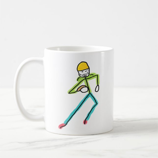 Taza De Café American Football Stickman (Izquierda)