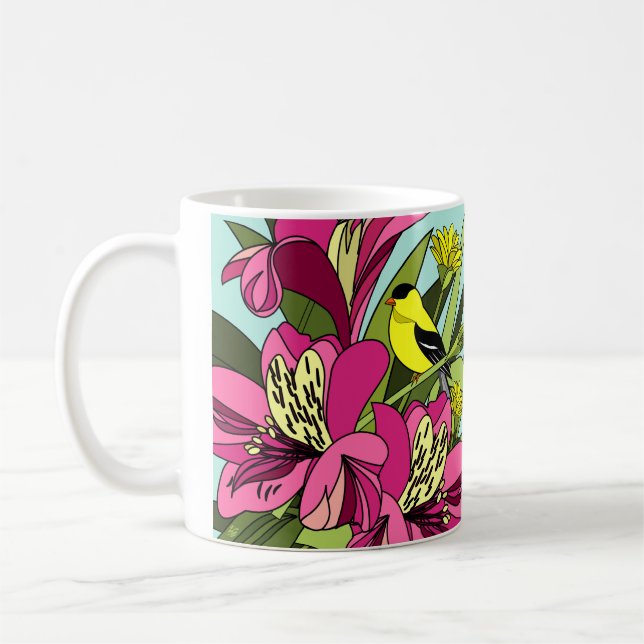 Taza De Café American Goldfinch Bird (Izquierda)
