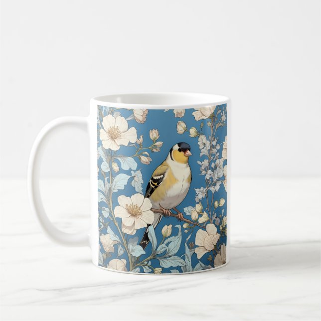 Taza De Café American Goldfinch William Morris Inspired (Izquierda)