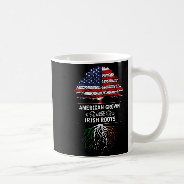 Taza De Café American Grown With Irish Roots 4th Of July Usa Fl (Derecha)
