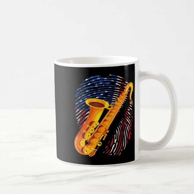 Taza De Café American Saxophone Player Saxophonist Jazz Band Me (Derecha)