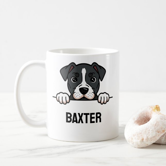 Taza De Café American Staffordshire Terrier Personalizado Amsta (Con donut)